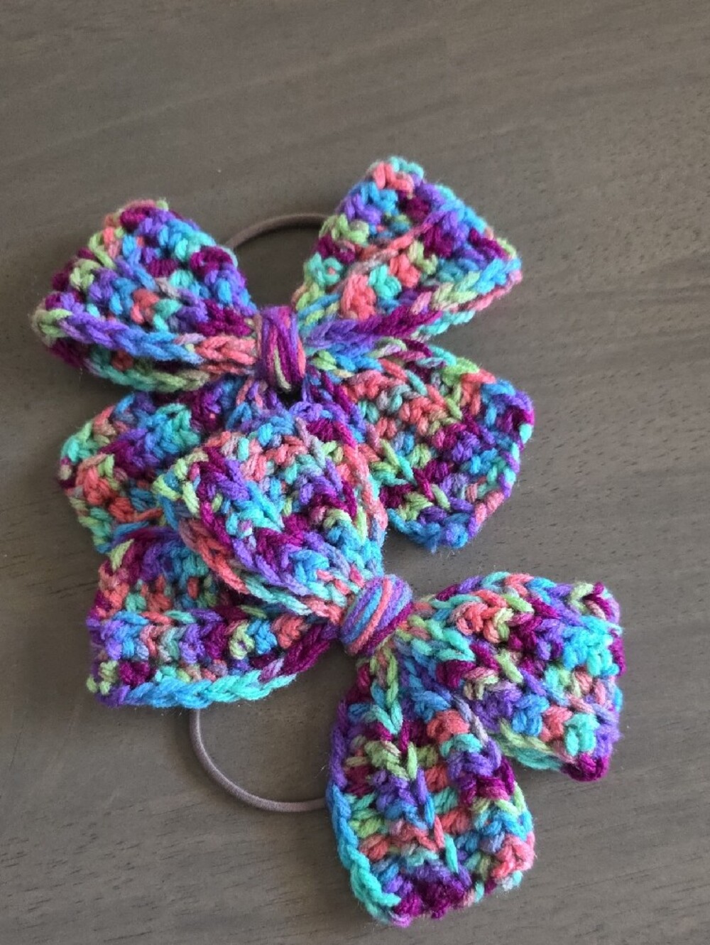 Handmade Crochet Bow Hair Tie Set - Picture 15 of 16